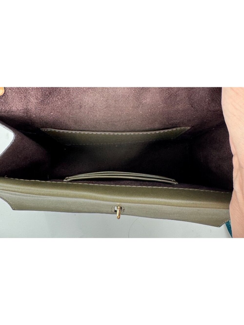 Michael Kors Jet Set Green Signature Crossbody Bag With Gold Chain & Logo Accent - Picture 11 of 16